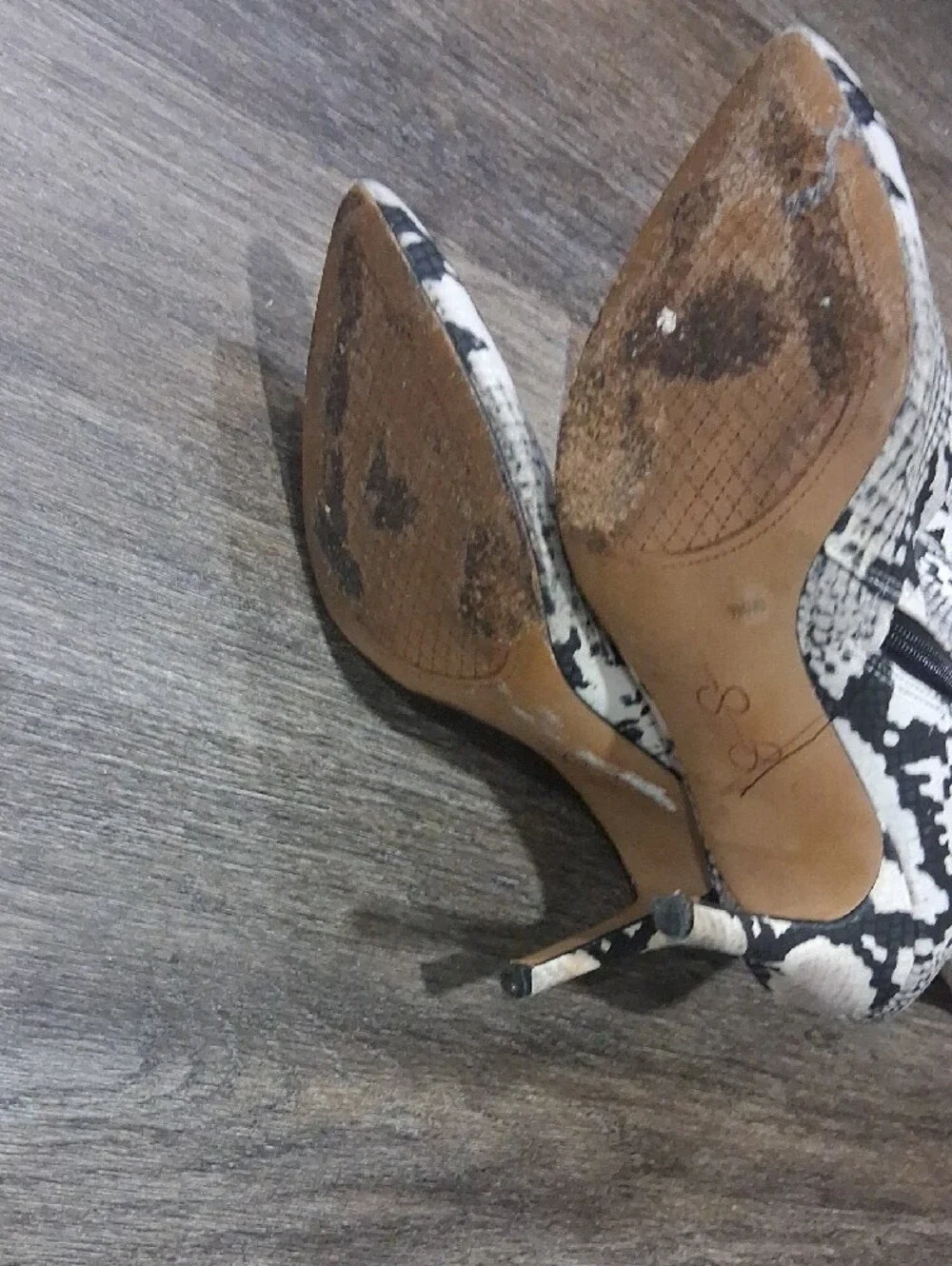 Jessica Simpson Black & White Python-Print Over-the-Knee Stiletto Boots